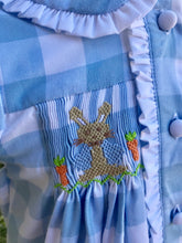Load image into Gallery viewer, Banana Split Gingham Smocked Bunny Dress