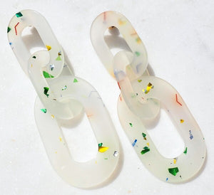 Frosted Multicolored Lucite Earrings