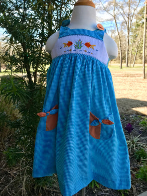 Mom & Me Fish Smocked Dress