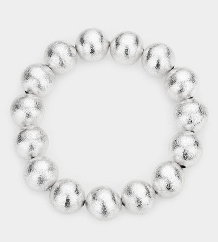 Silver Beaded Bracelet