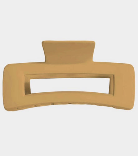 Tan Rectangular Claw Clip