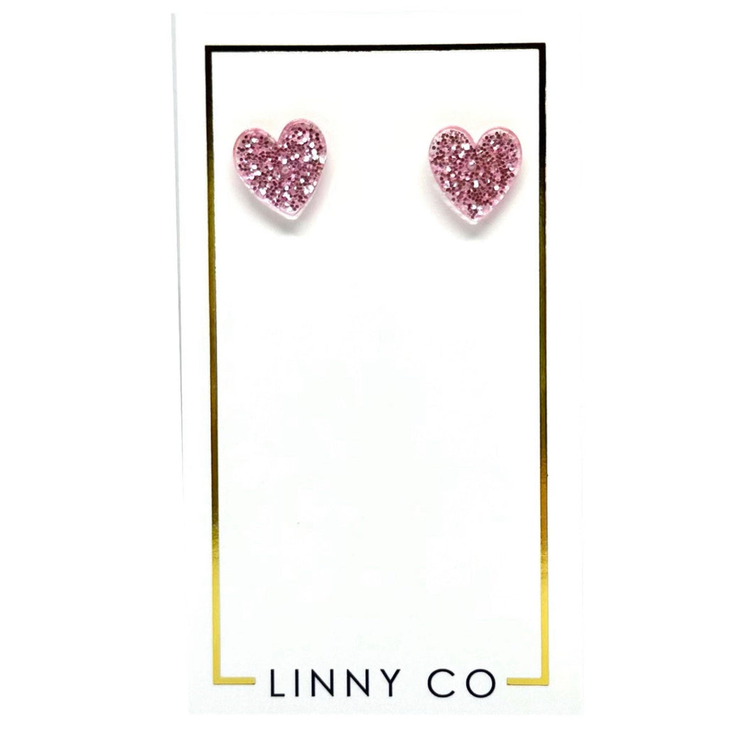 Linny Co Glitter Heart Earrings