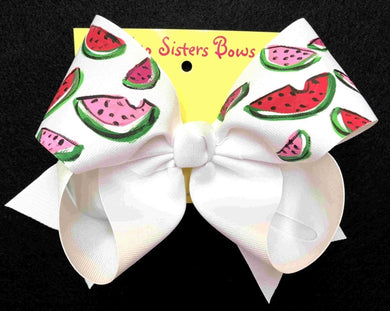 Hand Painted Watermelon Bow