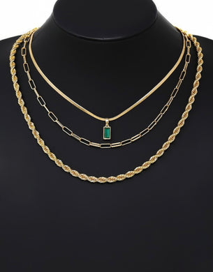 Gold Emerald Necklace