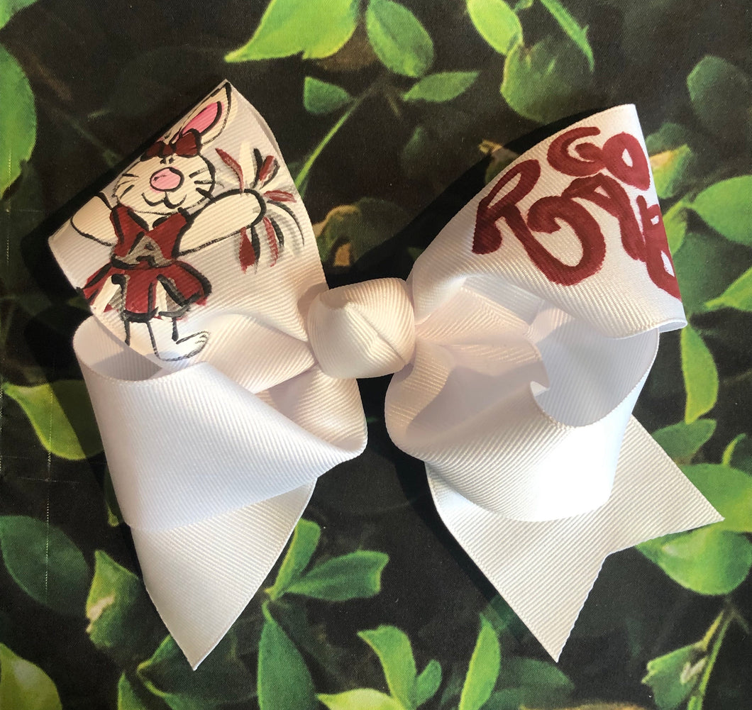 Hand Painted ‘Go Rabs’ Bow