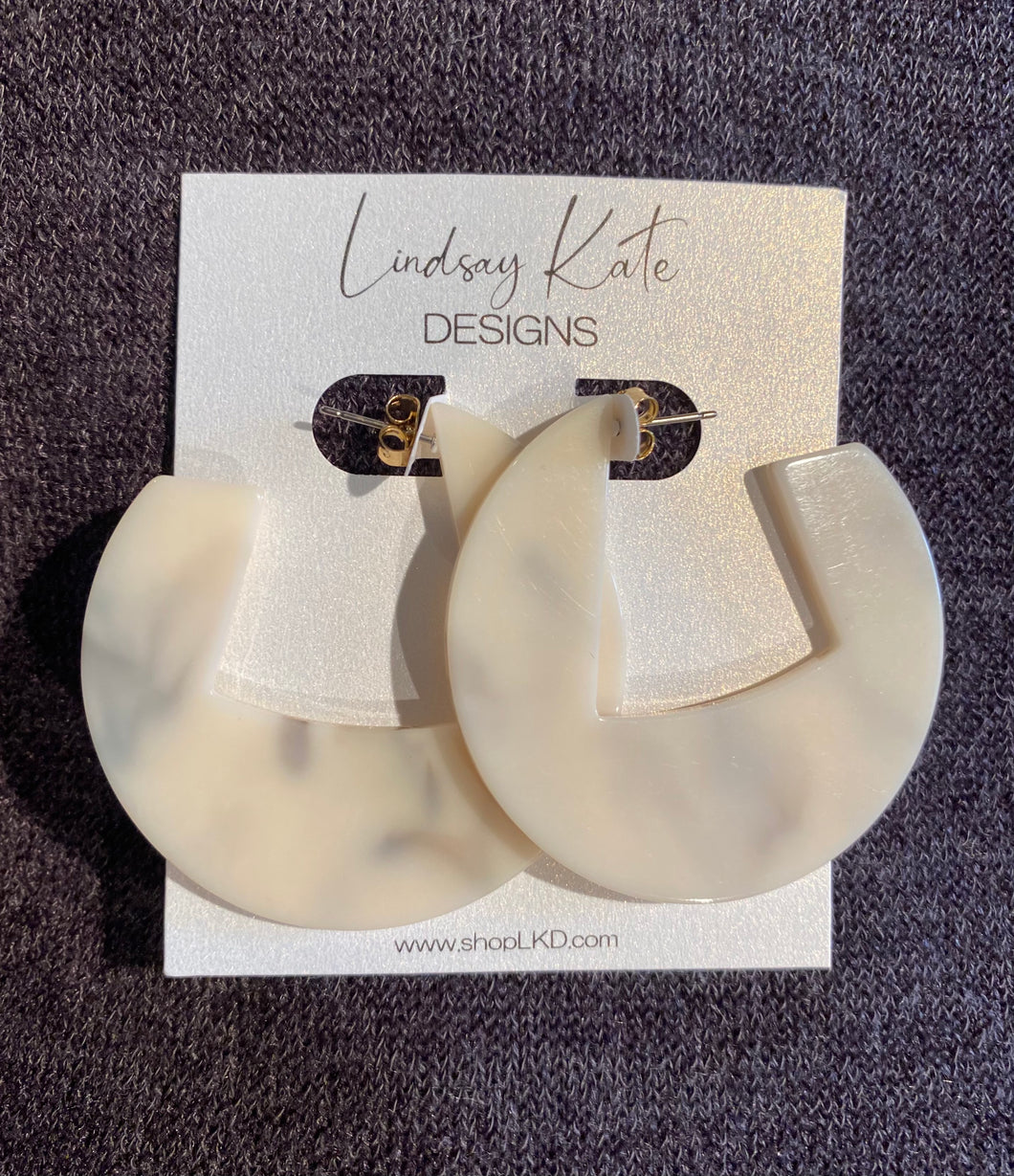 Cream Marble Earrings