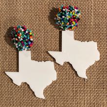 Load image into Gallery viewer, Texas Pom Pom Earrings