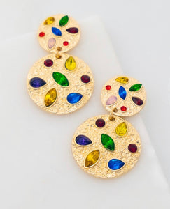 Multi Color Gem Stone Earrings