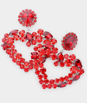 Rhinestone Heart Earrings