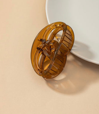 Double Circle Claw Clip- Brown