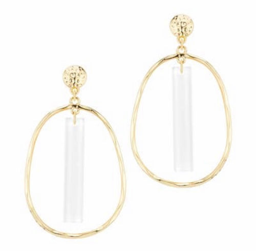 Gold Open Oval Earrings