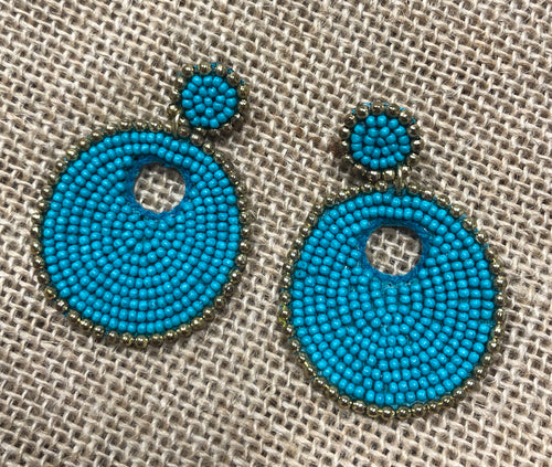 Beaded Turquoise Earrings