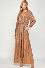 Load image into Gallery viewer, Metallic Jumpsuit: Available in Champagne or Gold
