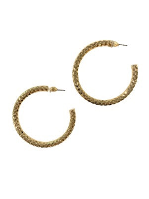 Gold Textured Hoop