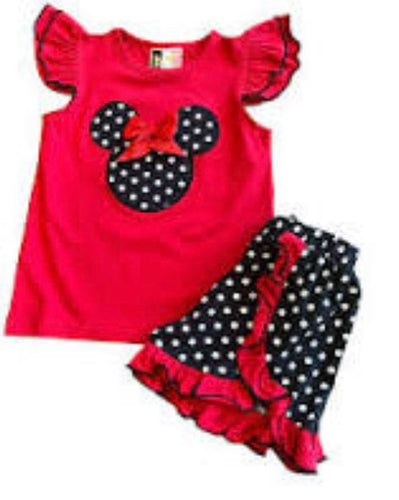 Banana Split Mouse Ears Appl Short Set