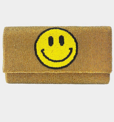 Gold Beaded Smile Clutch
