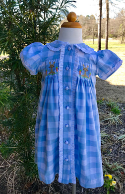 Banana Split Gingham Smocked Bunny Dress