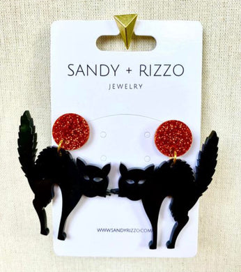 Scaredy Cat with Orange Earrings