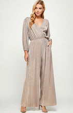Load image into Gallery viewer, Metallic Jumpsuit: Available in Champagne or Gold