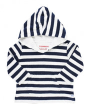 Load image into Gallery viewer, Rugged Butts Navy Stripe Terry Hoodie Cover-Up
