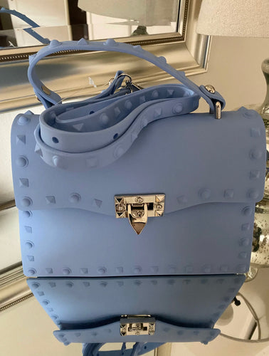 Sky Blue Jelly Studded Crossbody