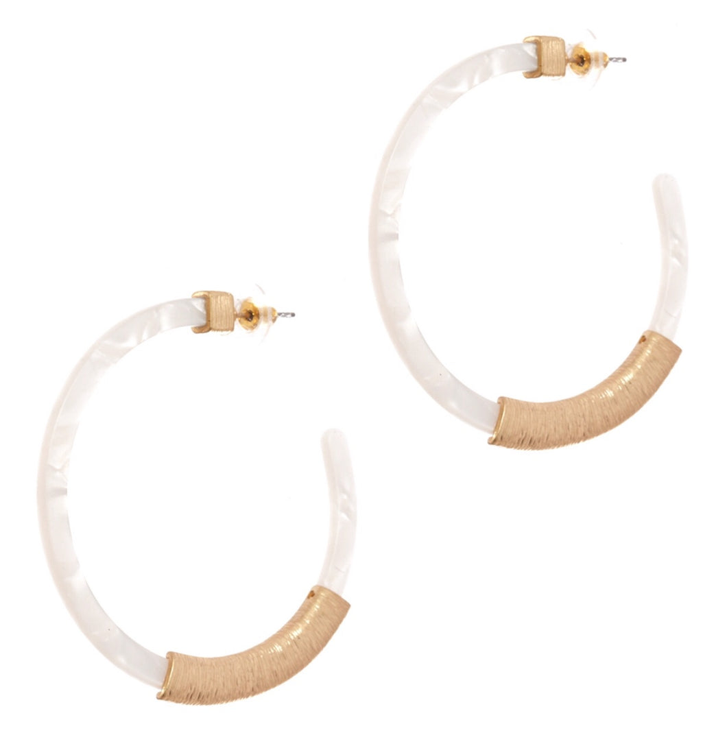 White Hoop with Gold Bar
