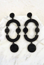 Load image into Gallery viewer, Circle Drop Statement Earrings Lightweight in Red &amp; Black