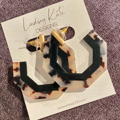 Octagon Tortoise Earrings