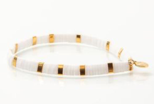 Caryn Lawn White with Gold Bracelet
