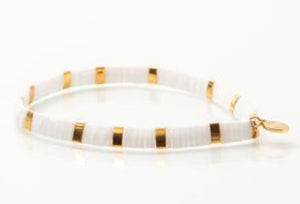 Caryn Lawn White with Gold Bracelet