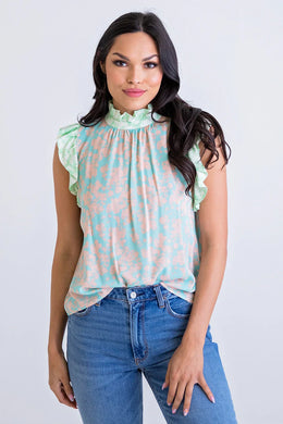 Karlie Mix Floral Ruffle Sleeve